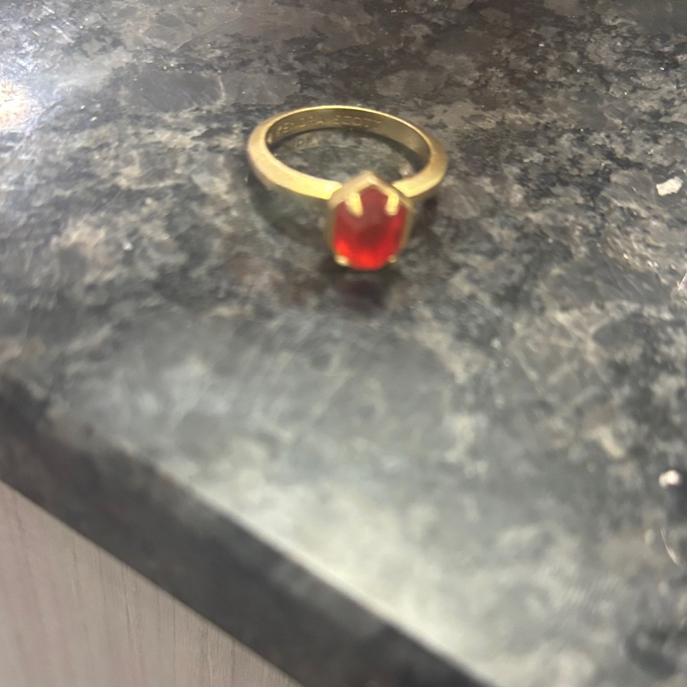 Kendra Scott Gold Ring with July Birthstone